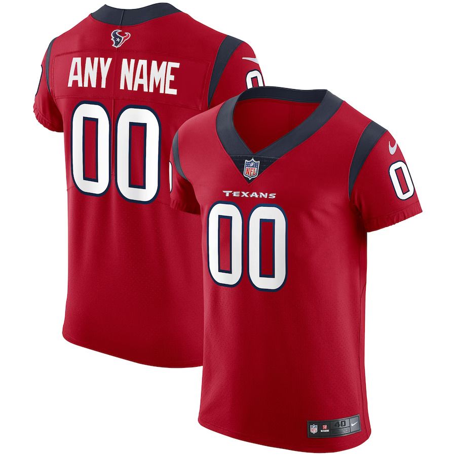 Men Houston Texans Nike Red Vapor Elite Custom NFL Jersey